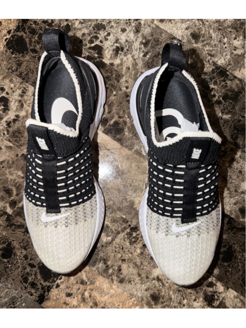 Nike React Phantom Run Flyknit 2 Black White Size 5 US - Picture 4 of 12